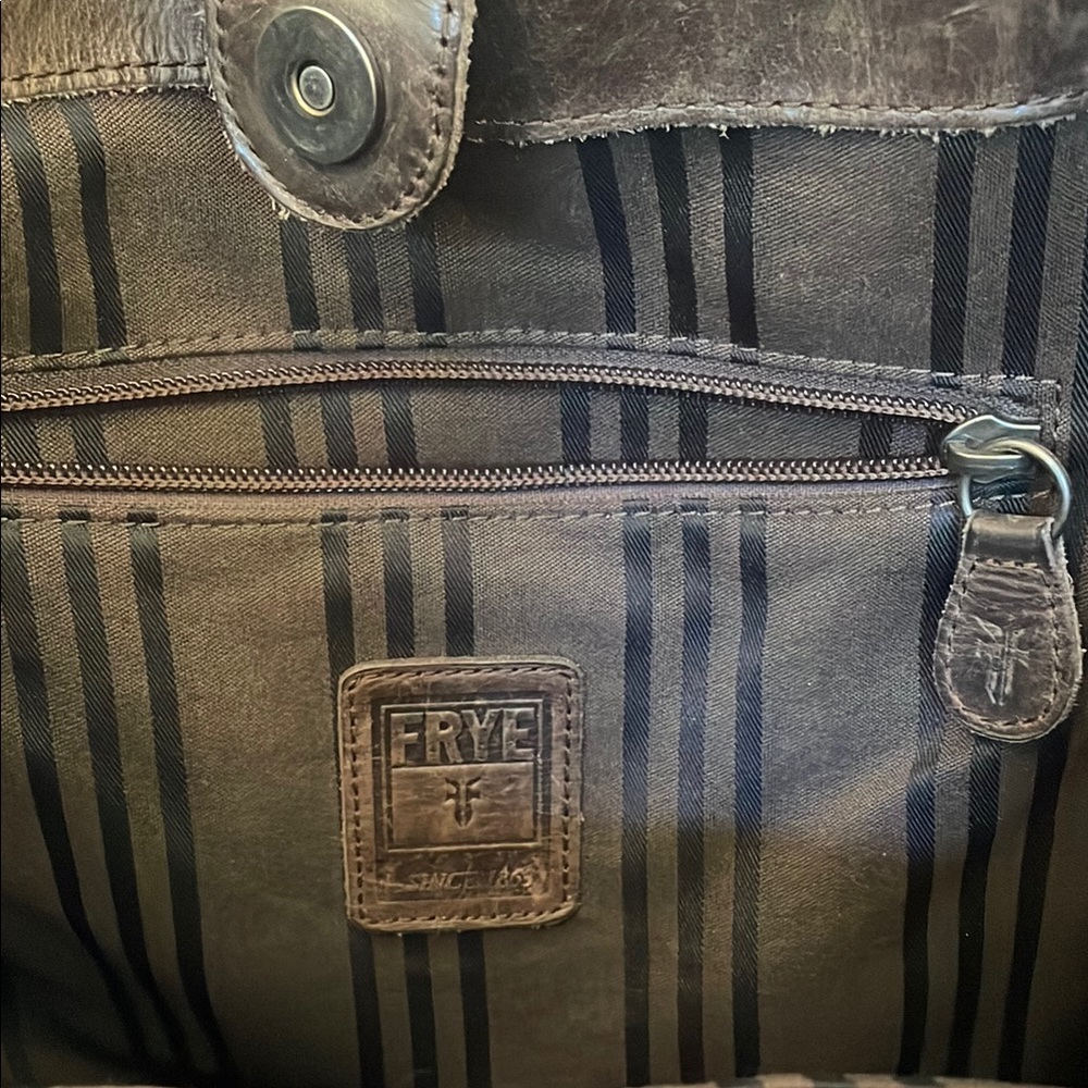 Frye Chocolate Brown Leather Shoulder Tote - Picture 4 of 6
